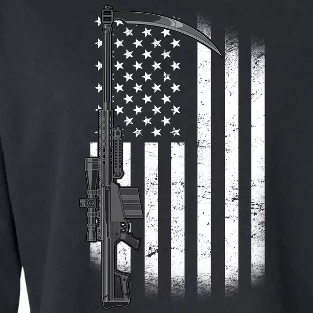 Reapers Gun Flag Cropped Pullover Crew