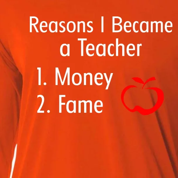 Reasons I Became A Teacher Funny Cooling Performance Long Sleeve Crew