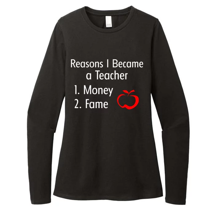 Reasons I Became A Teacher Funny Womens CVC Long Sleeve Shirt