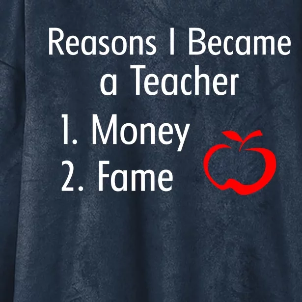 Reasons I Became A Teacher Funny Hooded Wearable Blanket