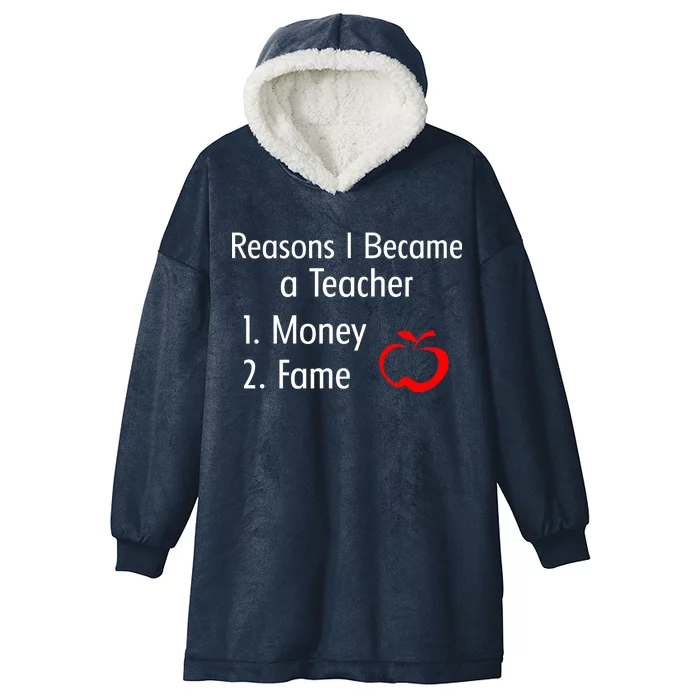 Reasons I Became A Teacher Funny Hooded Wearable Blanket