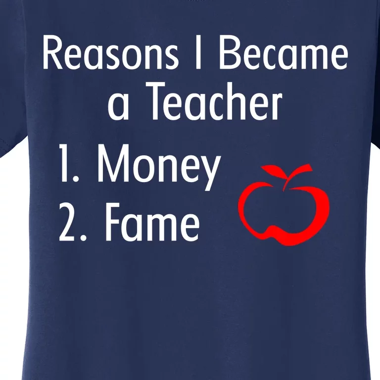 Reasons I Became A Teacher Funny Women's T-Shirt