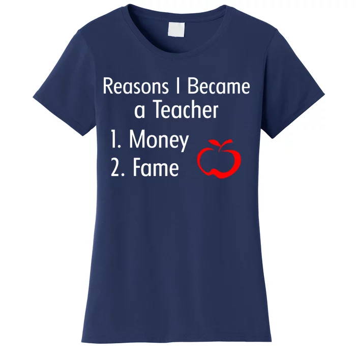 Reasons I Became A Teacher Funny Women's T-Shirt