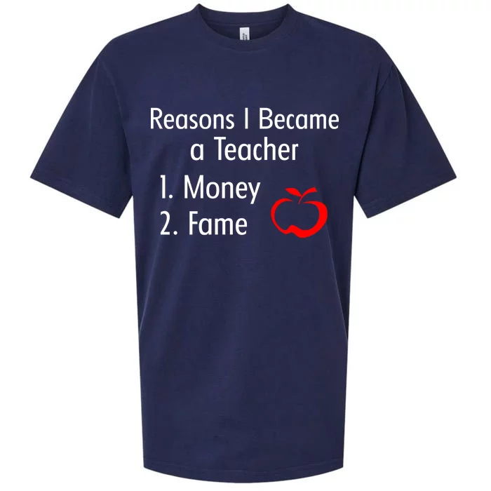 Reasons I Became A Teacher Funny Sueded Cloud Jersey T-Shirt