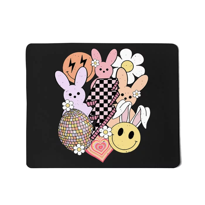 Retro Easter Bunny Smile Face Groovy Easter Day Mousepad