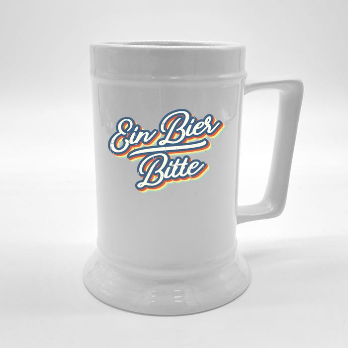 Retro Ein Bier Bitte Funny Vintage Beer German Oktoberfest Front & Back Beer Stein