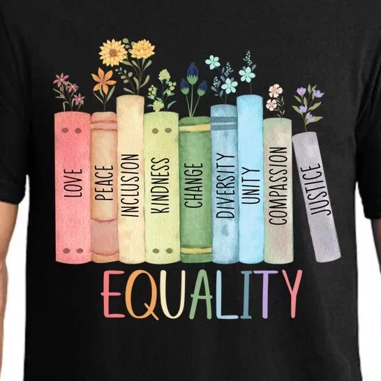 Reading Equality Book Lover Librarian Lgbt Wildflowers Gift Pajama Set