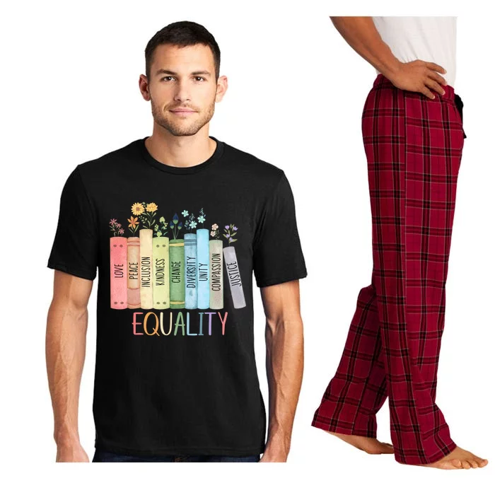 Reading Equality Book Lover Librarian Lgbt Wildflowers Gift Pajama Set