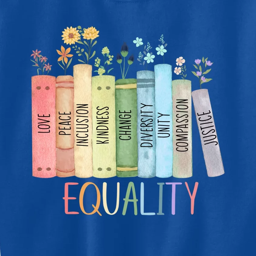 Reading Equality Book Lover Librarian Lgbt Wildflowers Gift Kids Sweatshirt