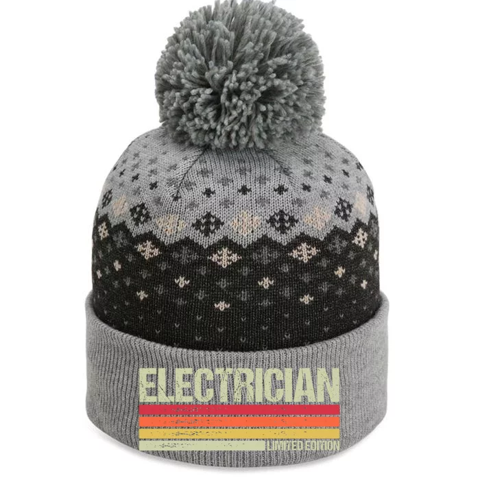 Retro Electrician Birthday Job Title The Baniff Cuffed Pom Beanie