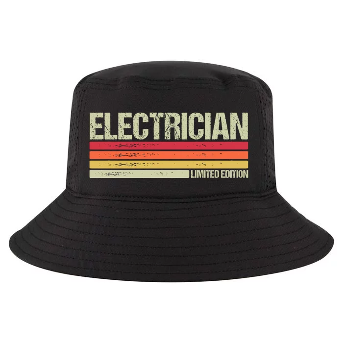 Retro Electrician Birthday Job Title Cool Comfort Performance Bucket Hat