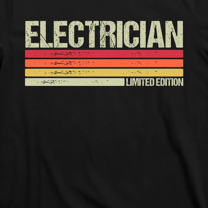 Retro Electrician Birthday Job Title T-Shirt