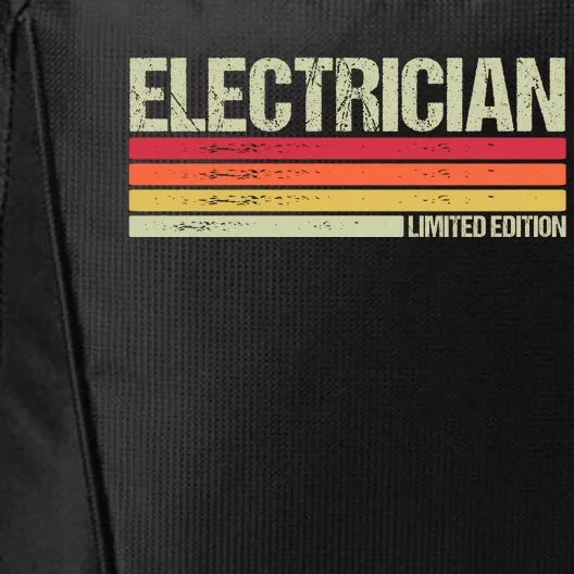 Retro Electrician Birthday Job Title City Backpack