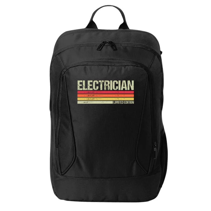 Retro Electrician Birthday Job Title City Backpack