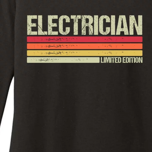 Retro Electrician Birthday Job Title Womens CVC Long Sleeve Shirt