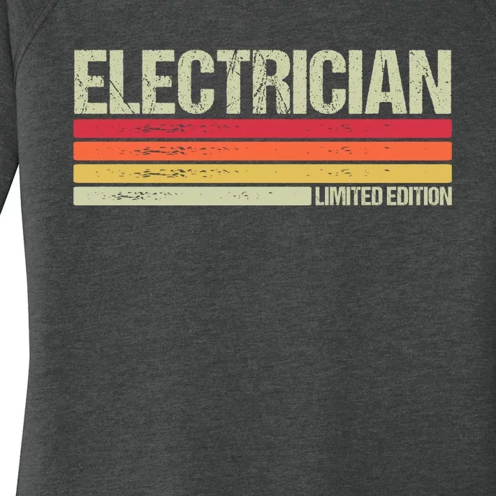 Retro Electrician Birthday Job Title Women's Perfect Tri Tunic Long Sleeve Shirt