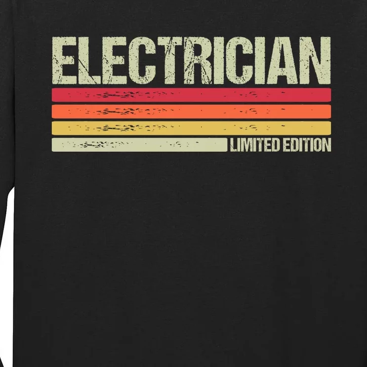 Retro Electrician Birthday Job Title Tall Long Sleeve T-Shirt