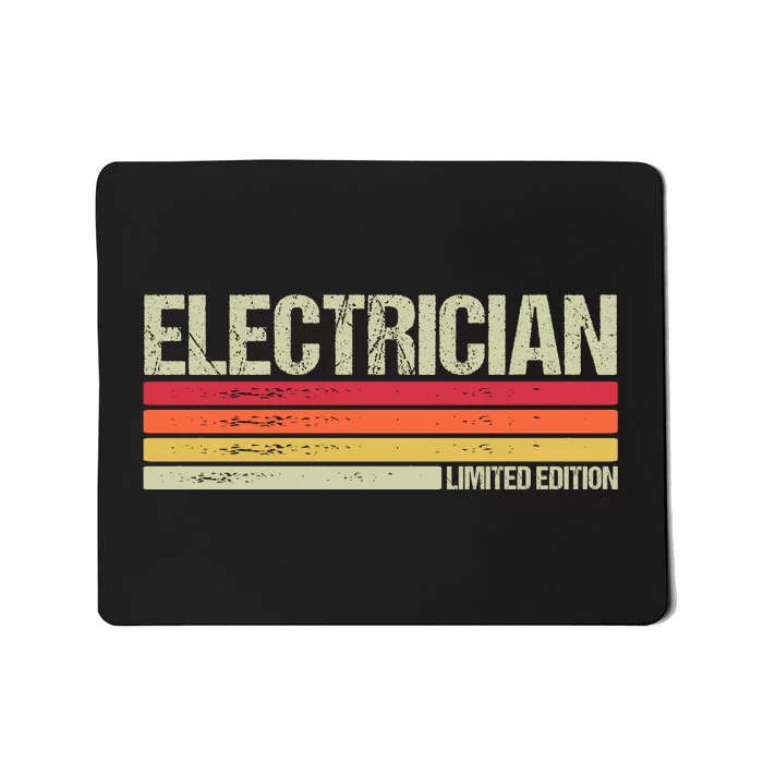 Retro Electrician Birthday Job Title Mousepad