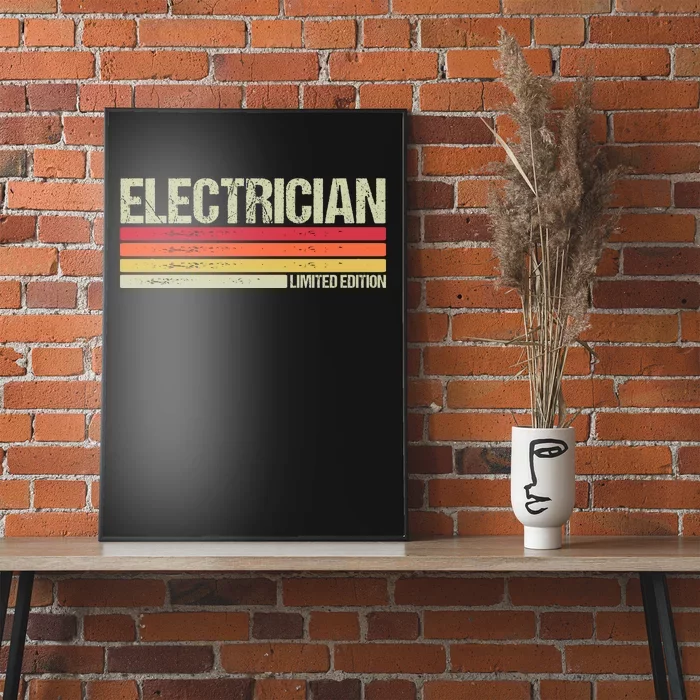 Retro Electrician Birthday Job Title Poster