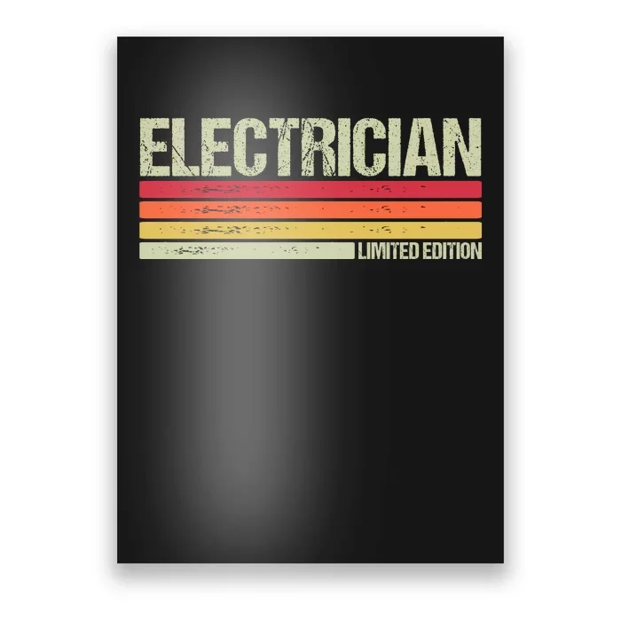 Retro Electrician Birthday Job Title Poster