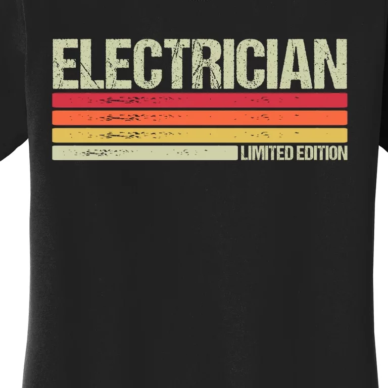 Retro Electrician Birthday Job Title Women's T-Shirt