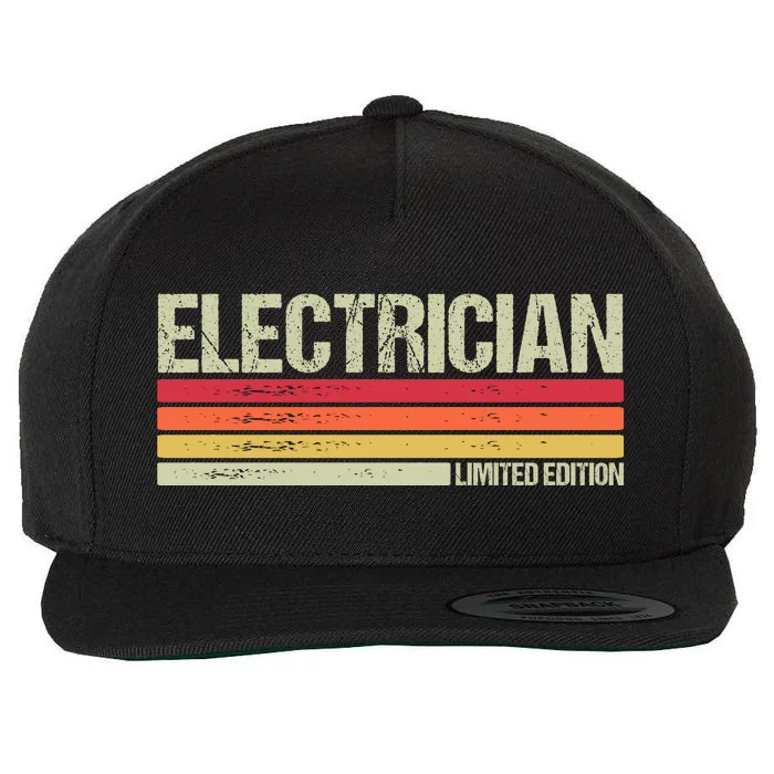 Retro Electrician Birthday Job Title Wool Snapback Cap