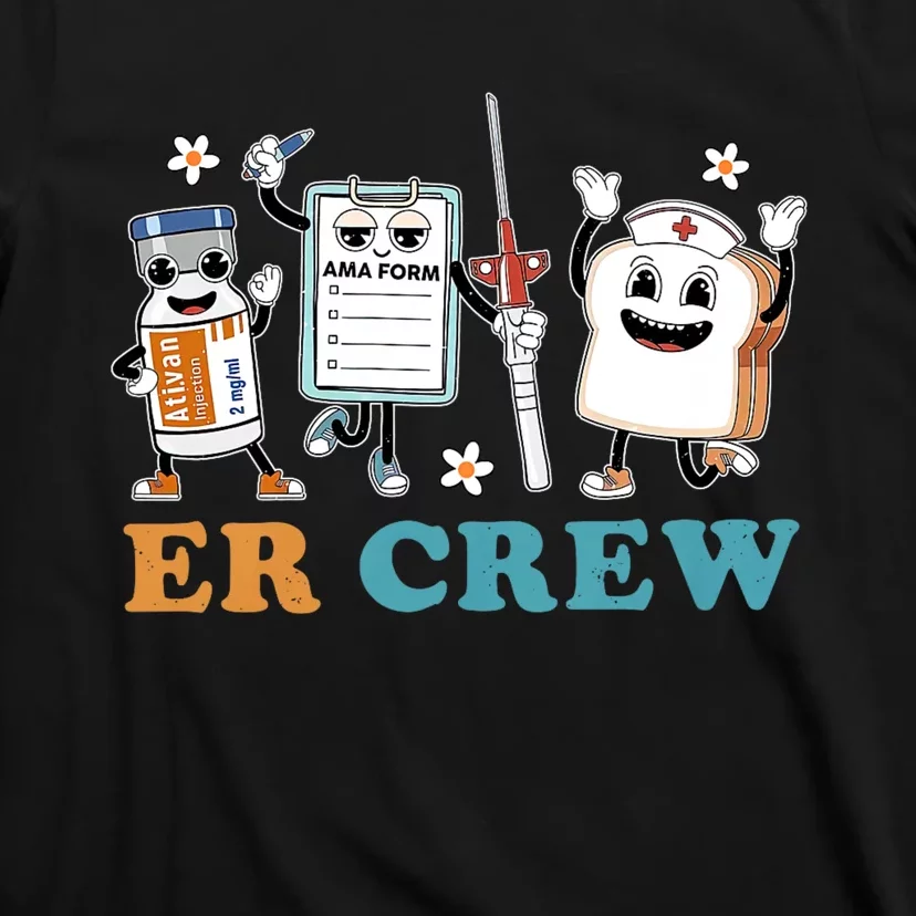 Retro Er Crew Emergency Room Funny Er Ed Nurse Tech T-Shirt