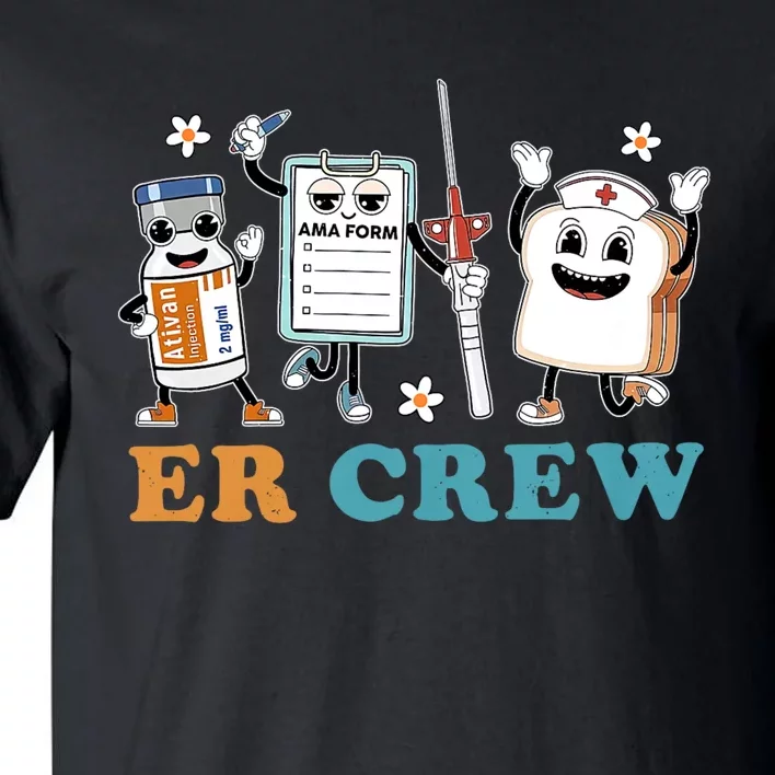 Retro Er Crew Emergency Room Funny Er Ed Nurse Tech Tall T-Shirt