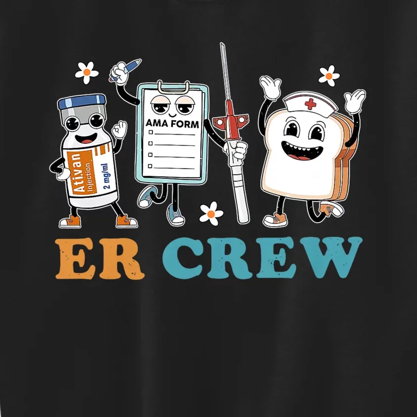 Retro Er Crew Emergency Room Funny Er Ed Nurse Tech Kids Sweatshirt