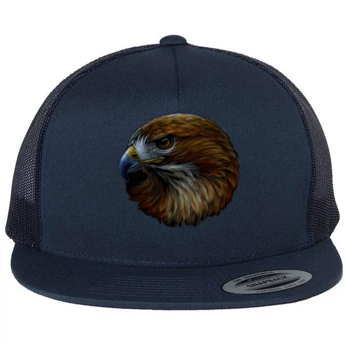 Realistic Eagle Close Up Flat Bill Trucker Hat