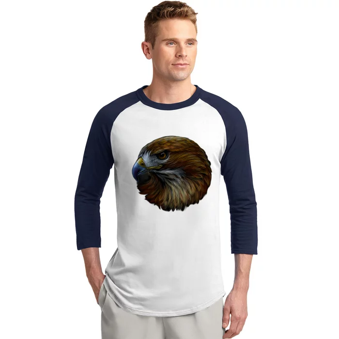 Realistic Eagle Close Up Baseball Sleeve Shirt