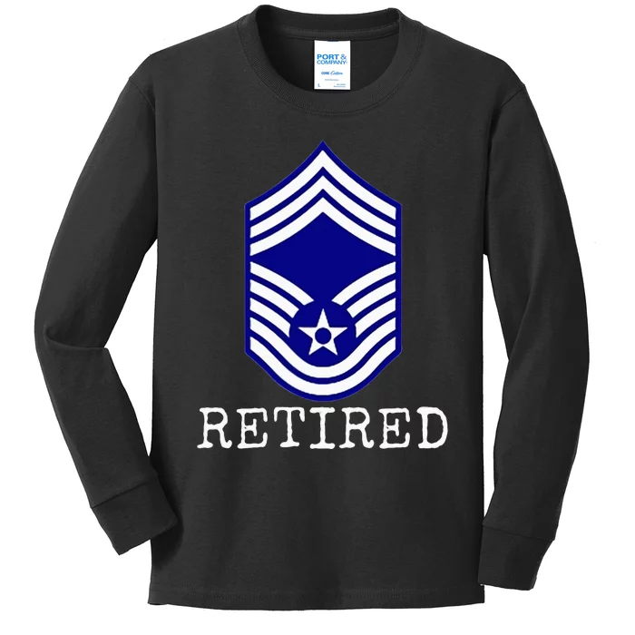 Retired E9 Chief Master Sergeant Kids Long Sleeve Shirt