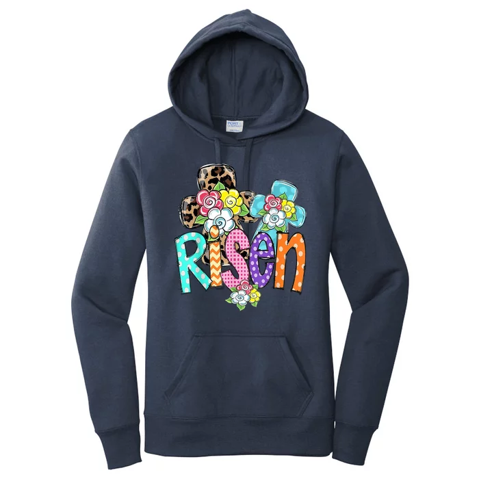 Risen Easter Cross Colorful Women's Pullover Hoodie