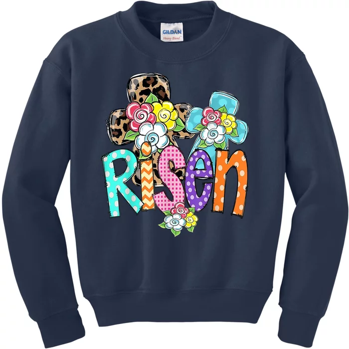 Risen Easter Cross Colorful Kids Sweatshirt