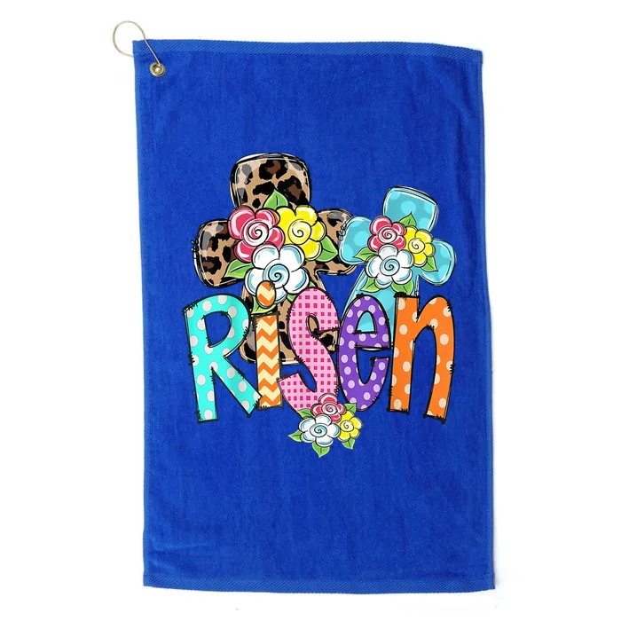 Risen Easter Cross Colorful Platinum Collection Golf Towel