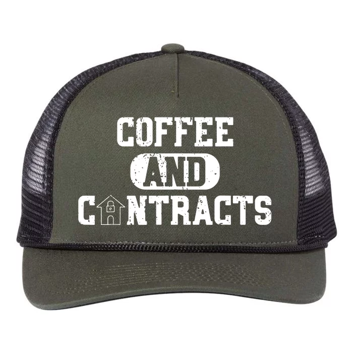 Real Estate Contracts Coffee Realtor Broker Agent Retro Rope Trucker Hat Cap