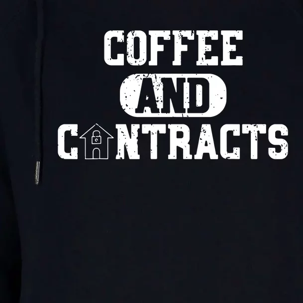 Real Estate Contracts Coffee Realtor Broker Agent Womens Funnel Neck Pullover Hood