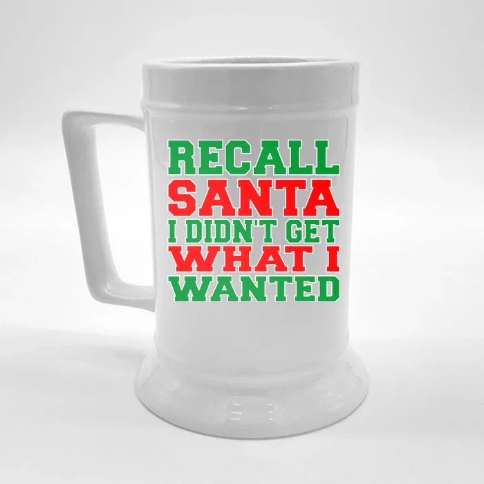 Recall Santa Front & Back Beer Stein