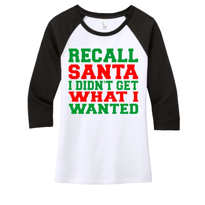 Recall Santa Women's Tri-Blend 3/4-Sleeve Raglan Shirt