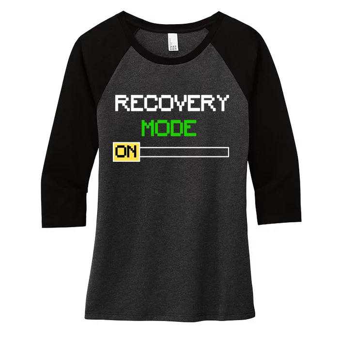 Recovery Mode On Women's Tri-Blend 3/4-Sleeve Raglan Shirt