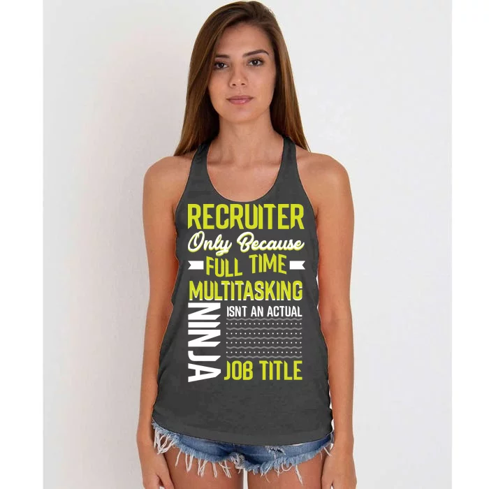 Recruiter Full Time Multitasking Job Title Women's Knotted Racerback Tank