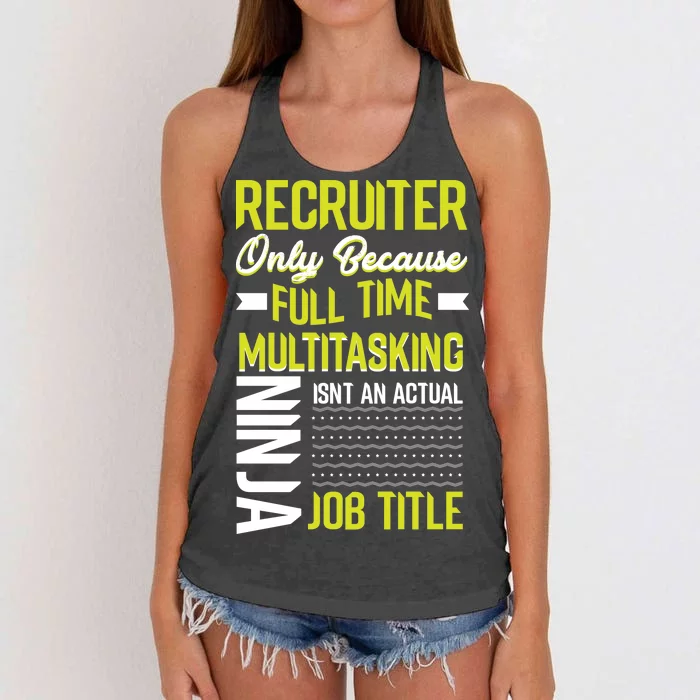 Recruiter Full Time Multitasking Job Title Women's Knotted Racerback Tank