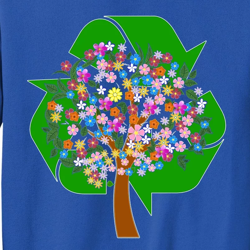 Recycle Reuse Reduce Flower Tree Tall Sweatshirt