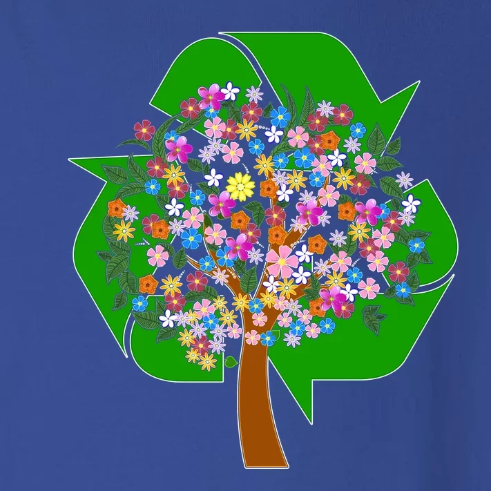 Recycle Reuse Reduce Flower Tree Toddler Long Sleeve Shirt