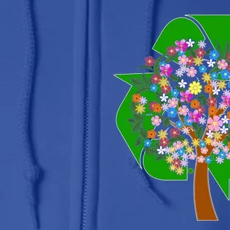 Recycle Reuse Reduce Flower Tree Full Zip Hoodie