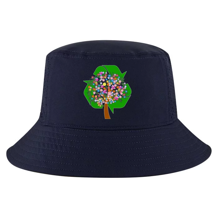 Recycle Reuse Reduce Flower Tree Cool Comfort Performance Bucket Hat