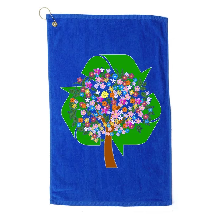 Recycle Reuse Reduce Flower Tree Platinum Collection Golf Towel