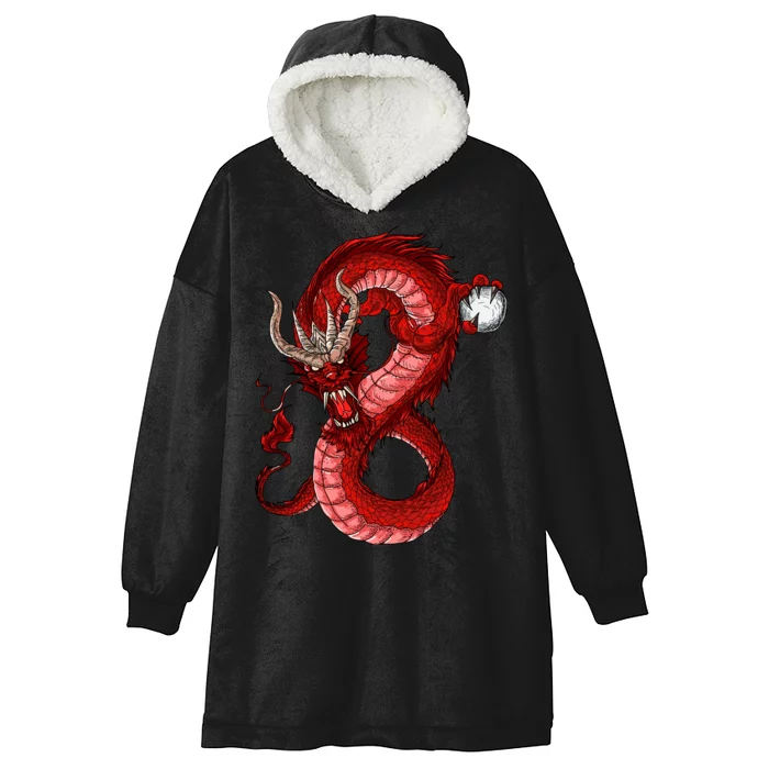 Red Dragon Hooded Wearable Blanket