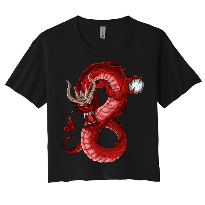 Red Dragon Women's Crop Top Tee