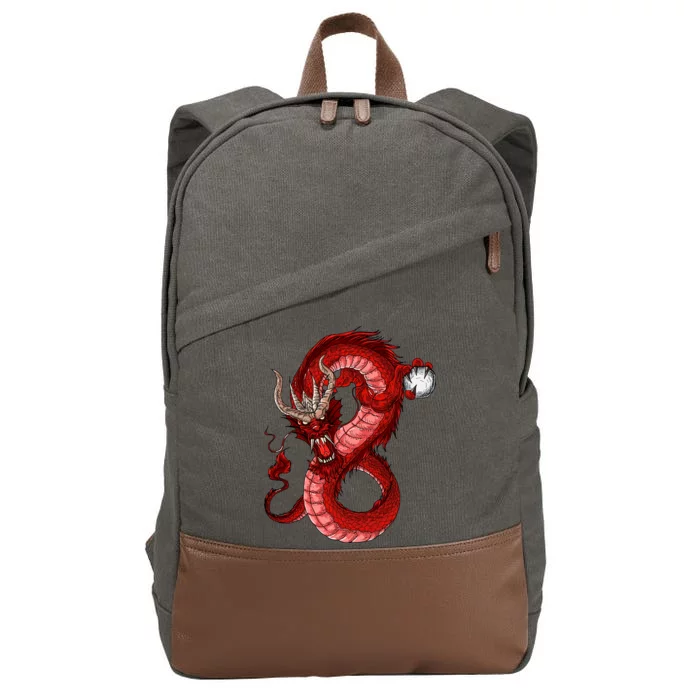 Red Dragon Cotton Canvas Backpack